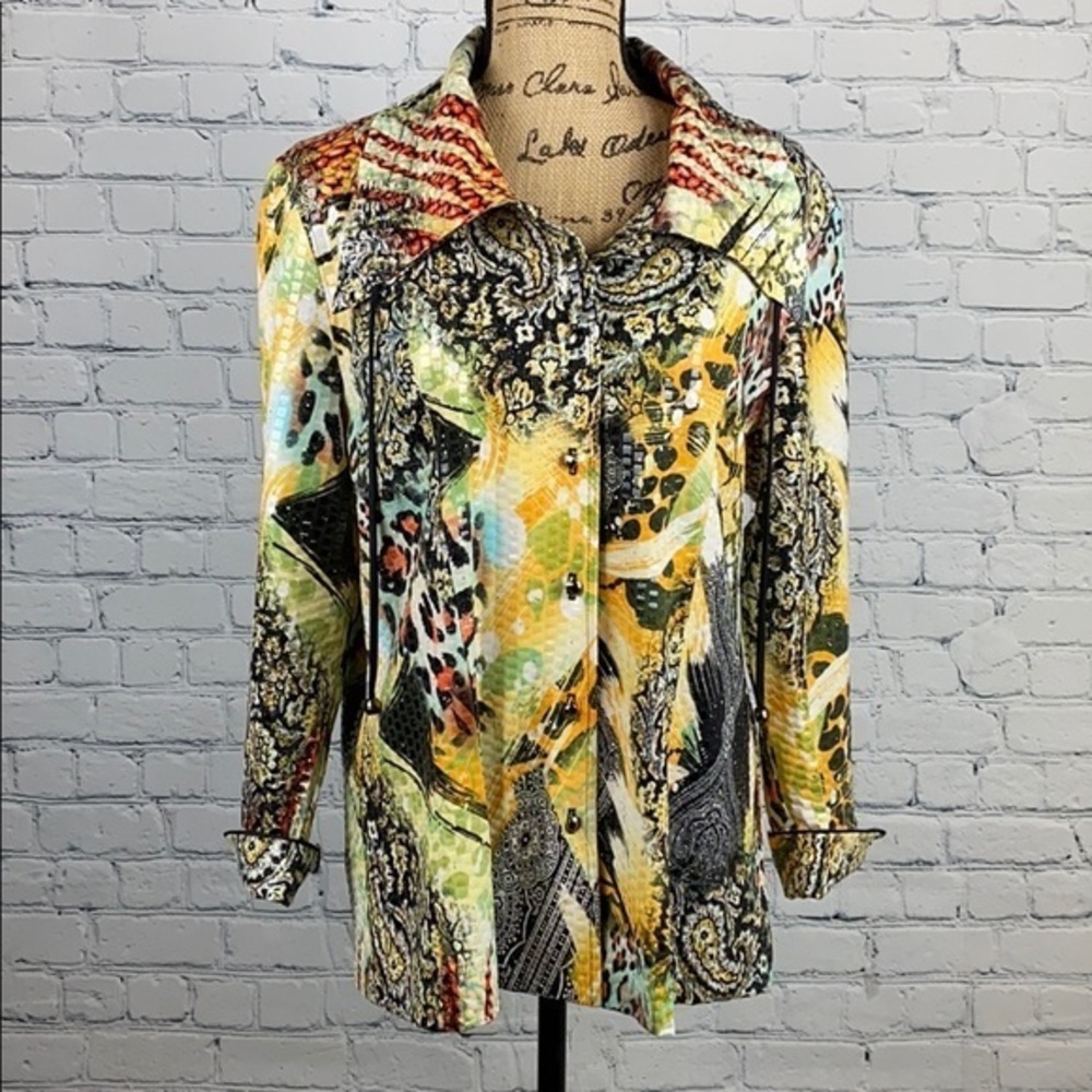 IC Collections Vintage Abstract Paillettes Shirt